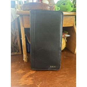 DILANA Passport Holder / Cover‎ - Traveling Case - Black Leather Bifold Zipper